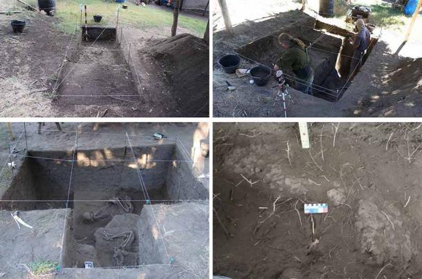 El sitio arqueológico, donde se descubrió el entierro de la canoa, fue excavado entre 2012 y 2015 antes de que se construyera un pozo en el sitio, que se encuentra en terrenos privados. Se encontraron un total de tres esqueletos. El estudio PLOS One solo se centró en el entierro de la canoa. (Pérez et al., 2022, PLOS ONE / CC-BY 4.0)