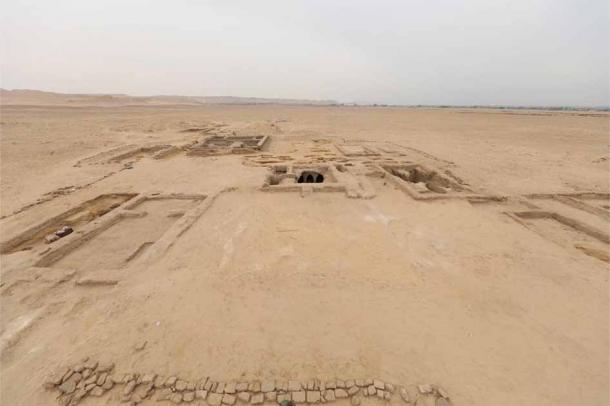 El sitio arqueológico del cementerio de Gerza donde se descubrieron los raros retratos de momias. (Ministerio de Turismo y Antigüedades)
