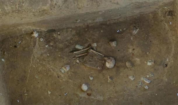 Archaeologists say the Neolithic skeleton was “lovingly buried.” (Philipp Roskoschinski/Archaeros)