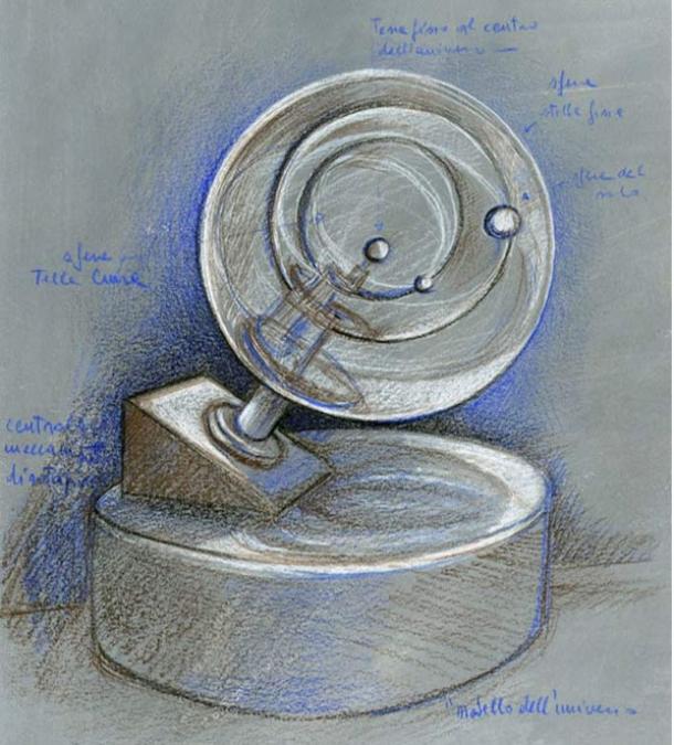 A sketch proposing what Archimedes’ Planetarium looked like