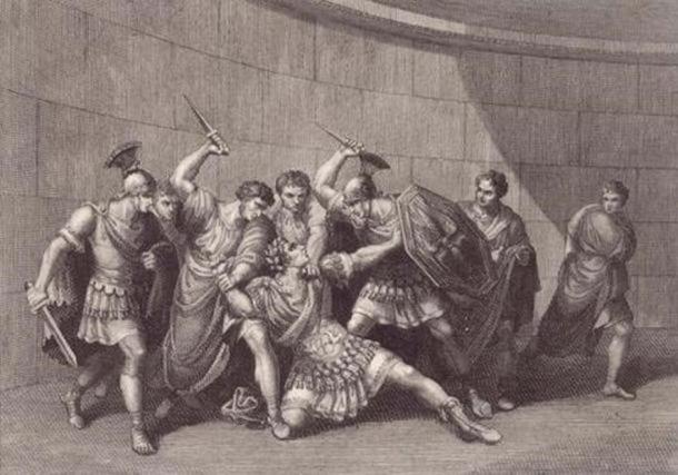 The assassination of Caligula. (akgimages)