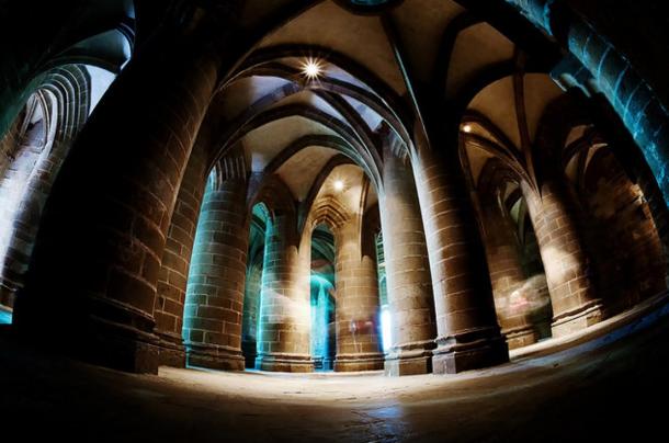 The atmospheric interior of Mont St-Michel. 