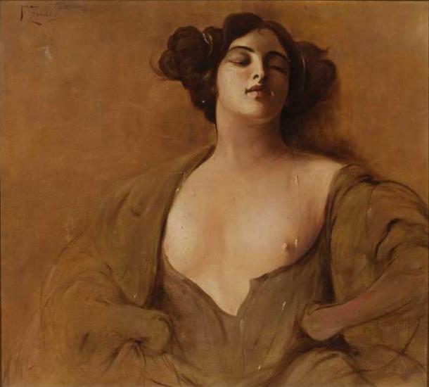 The attribution of the ancient sex guide to Philaenis is disputed. Hetaira, oil painting by Franciszek Żmurko circa 1906 (Public Domain)