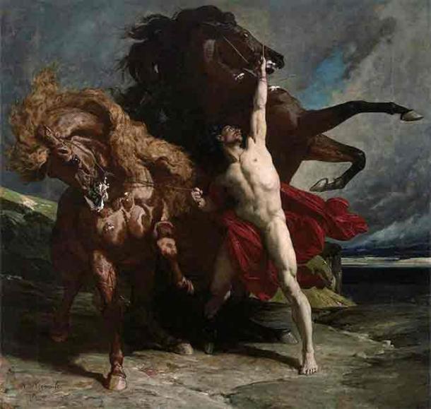 Automedon with the Horses of Achilles, painting by Henri Regnault, 1868. (Public Domain)