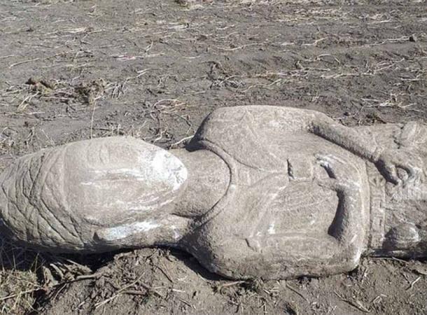The balbal statue uncovered in the Lake Issyk-Kul region of Kyrgyzstan.