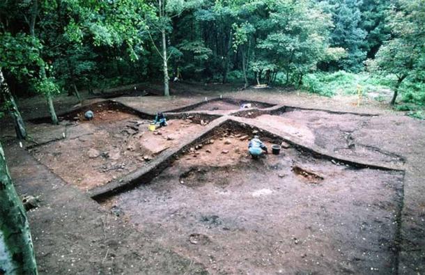 One of 59 barrow graves believed to be of the Viking Great Army cemetery in Heath Wood depicted in a photo from2006. (Richards, J.D. / Historic England)
