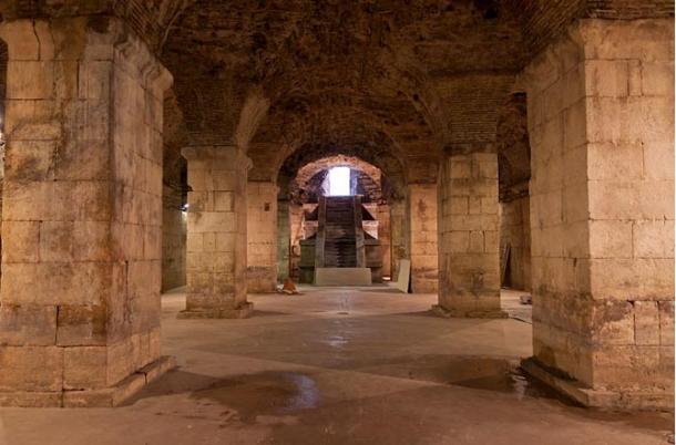 The well-preserved basement in the west wing of Diocletian’s Palace, and the film set for the Game of Thrones TV series