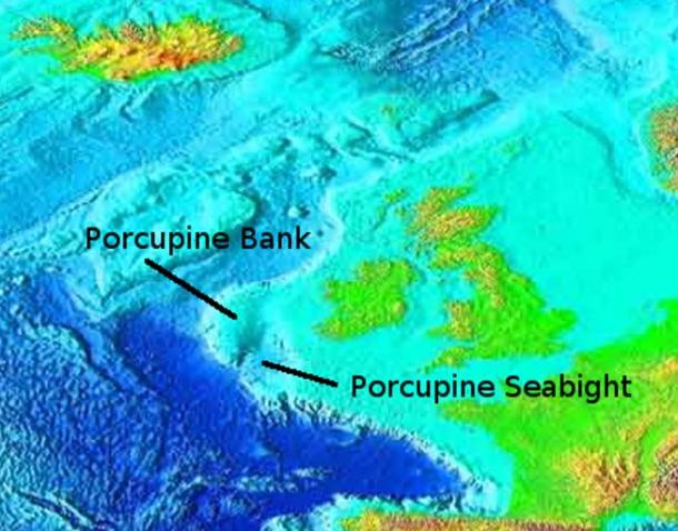 Porcupine Bank and Seabight, bathemetry of the Northeast Atlantic