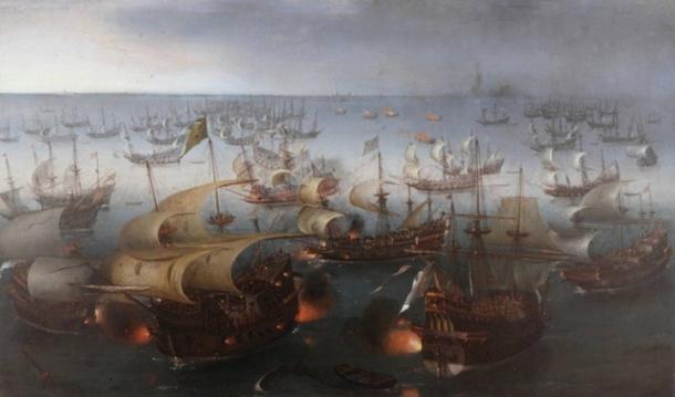 Day seven of the battle with the Armada, painted 1601, oil on canvas.