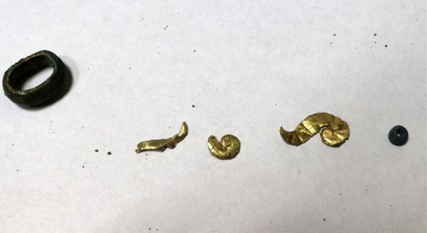 Along with the remains we found beads, and wooden decorations in gold foil and bone arrowheads.