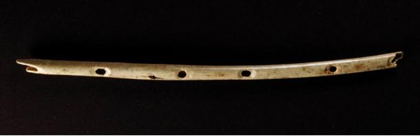 Scientists say this bone flute found in the Hohle Fels cave dates back around 43,000 years. 