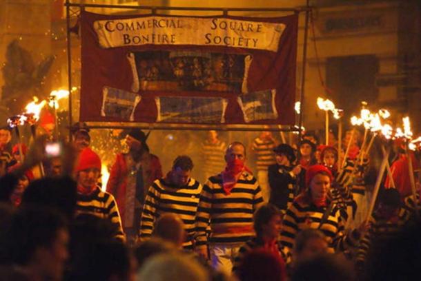 Guy Fawkes Day celebrations in East Sussex, England.