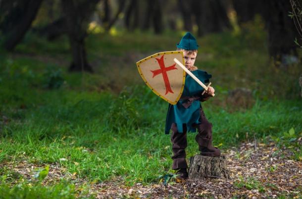 A page’s training on the way to knighthood included practicing with a wooden sword