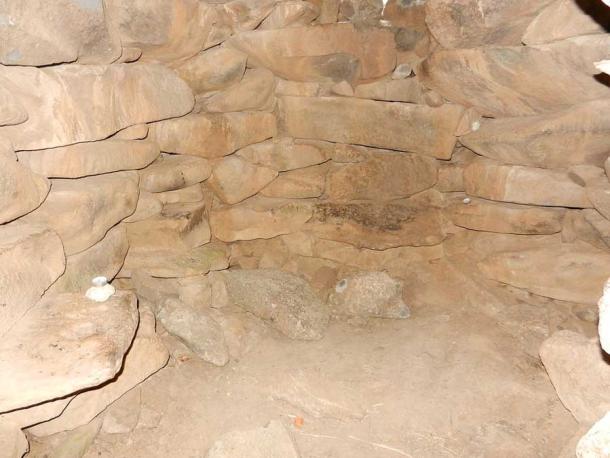 View inside the burial chamber.