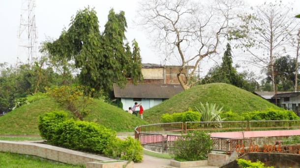 The burial mound is that of the last king of Ahom, Purandar Singha- Rajamaidam, Jorhat  
