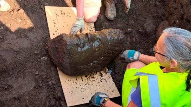 The carved heads have added to the growing list of artifacts found on the site. (Geraldine Moore/Cumberland Council)