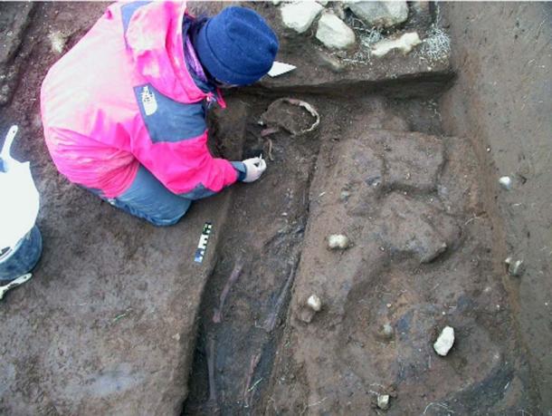Excavating at the caves in Nepal.