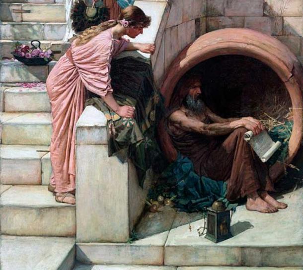 Sin duda, Diógenes era un hombre del pueblo, y muchos lo amaban en Atenas y también en Corinto, como sugiere esta pintura de John William Waterhouse. (John William Waterhouse / Dominio público)