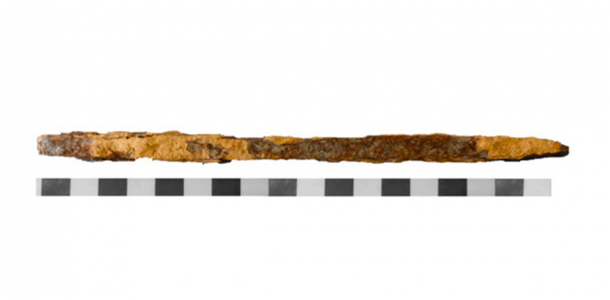 El cincel de Rocha do Vigio, longitud aprox. 18 cm. (Ralph Araque González / Universidad de Friburgo)