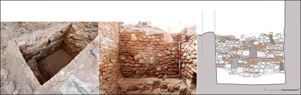 The brick-built cistern (context 1154) during excavation in 2021. (Caesar’s Forum Project/Cambridge Antiquity)
