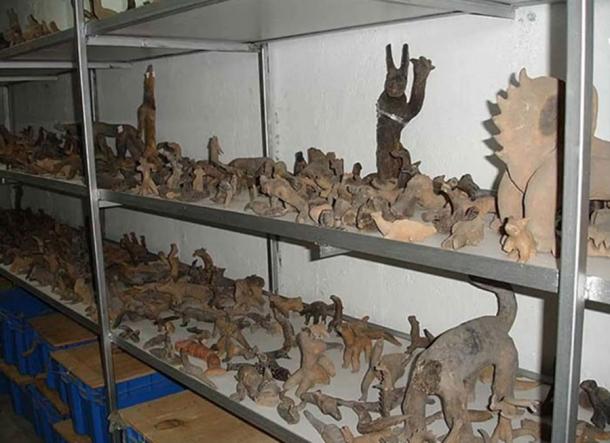Some of the clay figures from the huge collection.