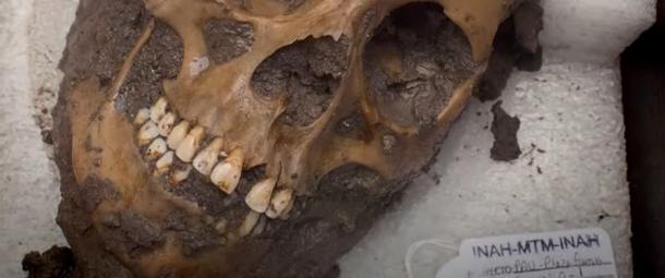 A closeup of one of the Chiapas cave sacrifice victims, who were mostly female for some reason. (YouTube screenshot / USA Today)