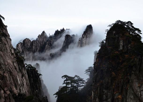When the clouds roll in the mountaintops look as though they are islands floating in a sea of mists. 
