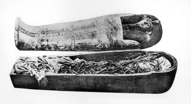 The coffin and mummy of Pharaoh Amenhotep I, who scored highest on the incest rating scale