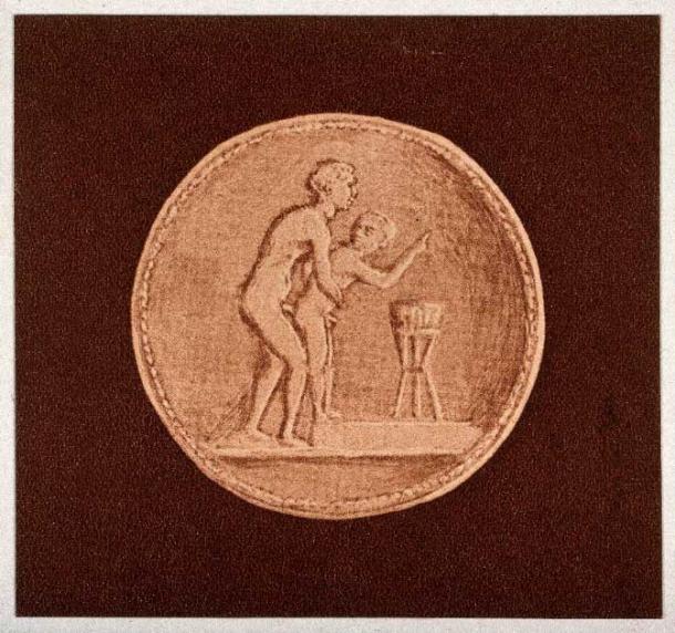 A Graeco-Roman coin depicting sexual intercourse between a man and an adolescent (Wellcome Collection / CC BY 4.0