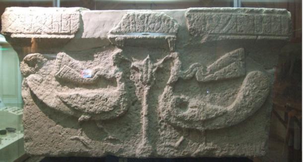 A column capital of a 7th-century Christian church with an inscription in Caucasian Albanian. 