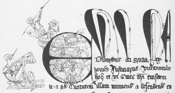 Detalle de una carta real que conmemora la exitosa resistencia al asedio del castillo de Carlisle por parte de Roberto I de Escocia en 1315. (Dominio público)