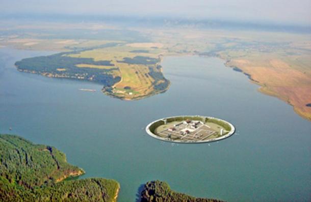 A computer generated image of what the ancient Thracian city would look like in the proposed project.