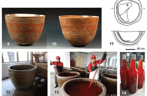 Dakougang vessels examined in the study, which led to the conclusion that mass beer production capabilities had a profound effect on Chinese development starting about 4,000 years ago. (Archaeological and Anthropological Sciences)