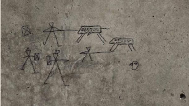 What has been designated as child graffiti found in the Insula dei Casti Amanti, Pompeii. (Pompeii Sites)