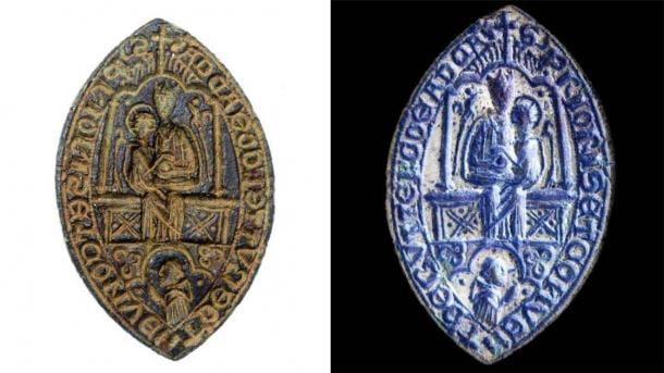 Close up detail of the priory seal matrix. (Hansons Auctioneers)