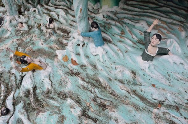 A recreation of a devastating flood. 