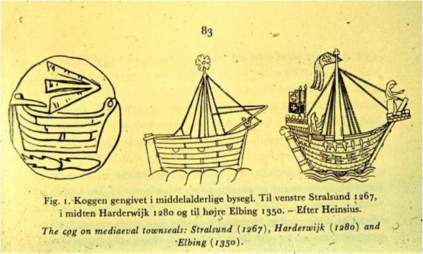The development of cog ships from an ancient book on the subject. (Nautical Archaeology Program / Texas A&M University)