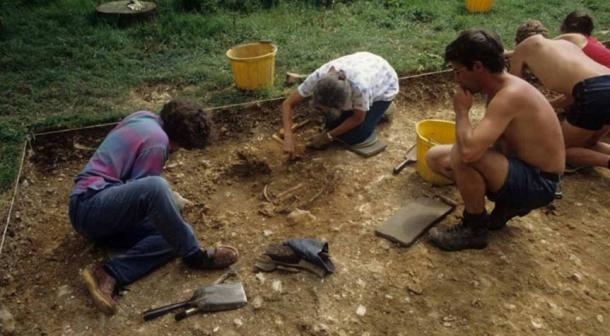A dig was carried out in the 1980s after metal fragments and then bones were detected. Image generously provided by The Novium Musuem
