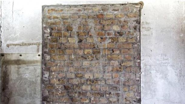 Part of the doorway, that was bricked up, found in the secret passage in the UK Parliament. (Jessica Taylor / UK Parliament).