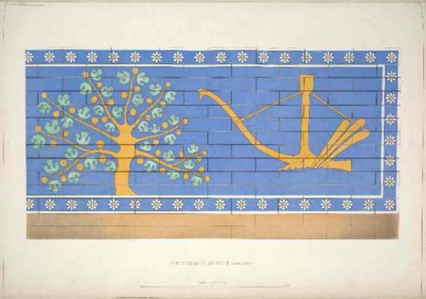 Late 19th century drawings of the tree and plough symbols published by French excavator Victor Place. (New York Public Library)