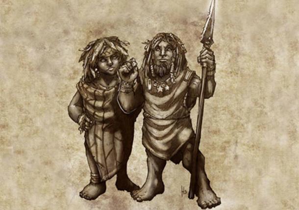 The early Hawaiian people, the Menehune, as depicted in an old drawing, are described as looking a little like this