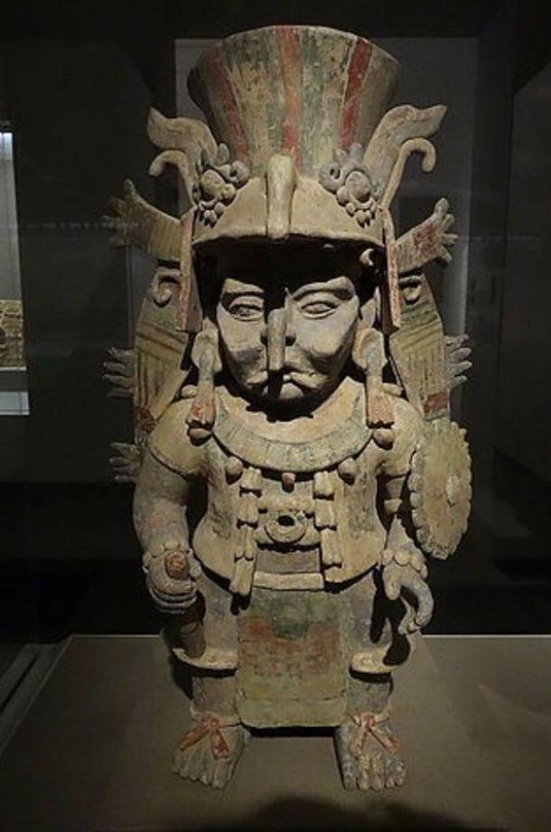 12th-14th century ceramic effigy of Maya rain god Chaac in the de Young Museum in San Francisco, California 