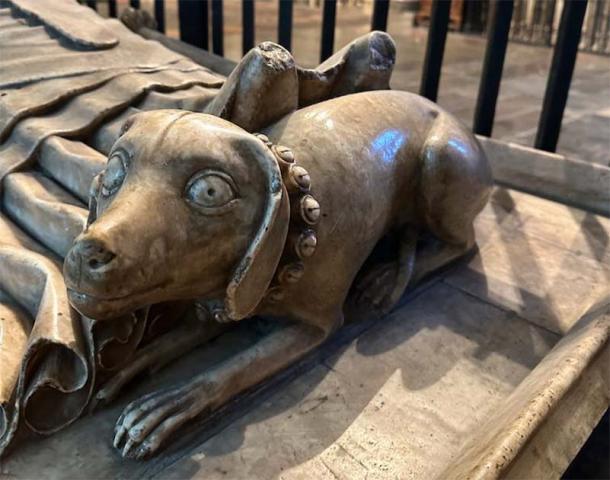 This effigy of a dog is part of Archbishop William Courtenay’s tomb in Trinity Chapel, Canterbury Cathedral. (Author provided, no reuse)