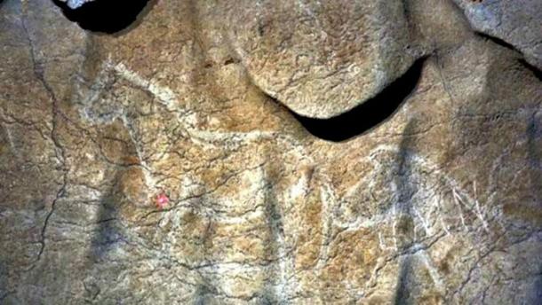Some of the numerous engravings of horses discovered on the walls of the cave in Atxurra.