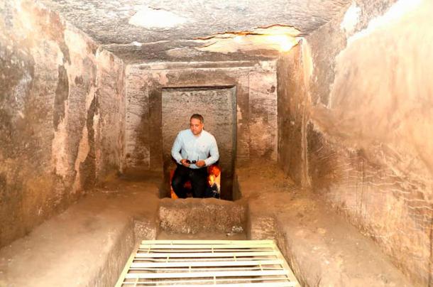 The entrance to one of the tombs.