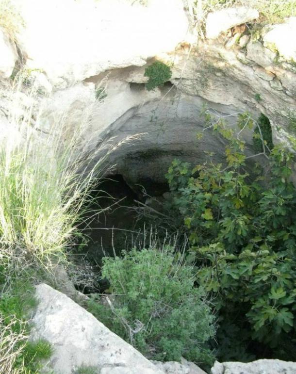 An entrance to the underground at Hurvat Burgin in Adullam Grove Nature Reserve in Israel. 