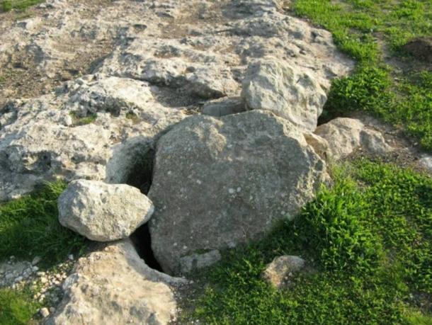 An entrance to the underground at Hurvat Burgin in Adullam Grove Nature Reserve in Israel.