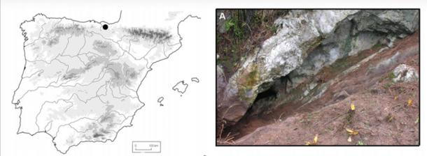 Entrance to the Danbolinzulo cave, where one of the discoveries was made. (Blanca Ochoa et al. / Antiquity Publications Ltd)