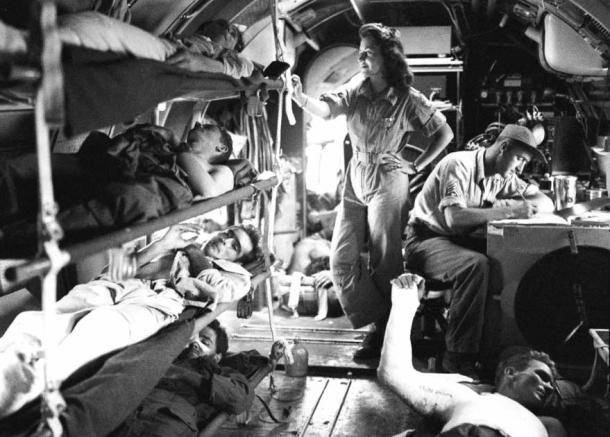 C–46 air evacuation during World War II from Manila, Philippine Islands. (CC0)