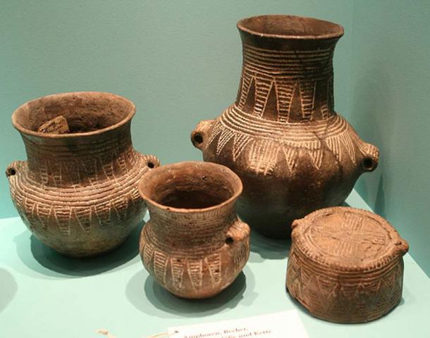 An example of corded ware pottery. 